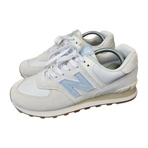 New Balance 574 Women's 11 Reflection Light Blue Cream Casual Sneakers WL574QA2